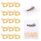BEADIA 18K Gold Plated Spring Clasps Non Tarnish 7mm 20pcs for Jewelry Making Findings - color: Spring Clasps Gold, size: 7mm