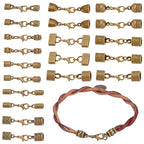 PH PandaHall 10 Styles Tibetan End Caps, 20 Sets Leather Cord End Caps Alloy Tube Barrel End Tip with Lobster Clasp Rope End Caps with Ring Connector for Necklaces Bracelet Jewelry Making