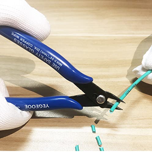 Flush Wire Cutter, 10PACK Diagonal Cutting Pliers, 5inch Side Cutter, Nippers, Small Wire Cutters, Shear Cutters, Wire Snips for Electronic Floral Wire Model Sprue Soft Copper, Blue - style: blue wire cutters x 10