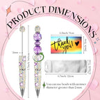 Tondiamo 45 Pcs Full Rhinestone Beadable Pens Bulk Set 15 Glitter Diamond Pens with Cards & Bags Fancy Beaded Pen for Beads DIY Cute Journalling Bling Ballpoint Craft Making(Heart Full Diamonds) - style: Heart Full Diamonds