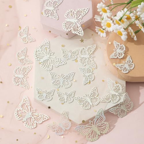 Dazzling Colorful Filigree Charms Hollow Out Multicolor Geometric Filigree Pendants for DIY Jewelry Making Earrings Necklaces Components - color: Butterfly