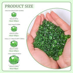 850Pcs 4/6/8/10mm Crystal Glass Beads for Jewelry Making Faceted Rondelle Flat Beads for Bracelets Necklace Earrings DIY Crafts(Green Crystal Bead) - color: Green