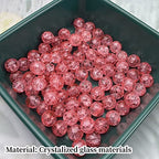 100pcs Round 8mm Glass Crackle Beads for Jewelry Making (Peach) - color: Peach, size: 8mm