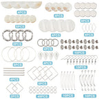SUNNYCLUE 1 Box DIY 10 Pairs Flat Round Seashell Charm Pendant Shell Charms Earrings Making Kit Natural Seashell Mother of Pearl Charms Jewelry Making Supplies Summer Adult Women Starters Instruction - color: Diy 10 Pairs Flat Round Seashell Charm Earring