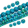 arricraft 4 Strands Turquoise Gemstone Beads, Synthetic Yellow Turquoise Jasper Beads Smooth Stone Beads for DIY Craft Necklace Bracelet Earring Jewelry - size: 4-12mm