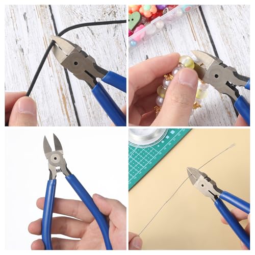 6 Inch Wire Flush Cutter Heavy Duty Wires Cutters with Non-Slip Handle Spring Loaded Side Cutter Wire Cutters for Crafting for Jewelry Making Crafts Electronics Zip Ties DIY Models