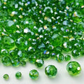 600pcs Crystal Glass Beads 3mm 4mm 6mm 8mm 10mm Rondelle Faceted Crystal Beads Spacer Beads for Necklace Bracelet Earrings DIY Jewelry Crafts Making Supplies(Green AB) - color: Green AB