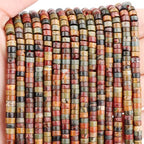 Natural Picasso Jasper Heishi Spacer Beads Loose Semi Precious Flat Round Gemstone Disc Shape Stone for Beading Jewelry Making 4x2mm 15.5" - color: Picasso Jasper