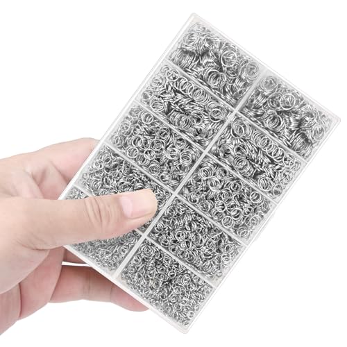 4600 Pcs Jump Rings for Jewelry Making Kit Gold & Silver, Open Rings with Opener Tools for Earrings, Keychains, Bracelet & Necklace Repair Supplies - color: 4600Pcs Silver