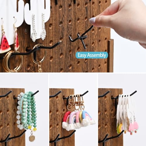 MOOCA 24 Pcs Small Metal Black Pegboard Hooks Hanger 2.6 Inch for Hanging Jewelry, Scarf, hat, Key, and mask - color: Black Hook