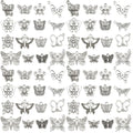 Youdiyla 144Pcs Ancient Silver Butterfly Series Pendant Jewelry Making DIY Keychain Earrings Pendant Various Design Charms for Jewelry Making Bracelets Necklace (SN10) - color: SN10