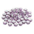 uxcell 50Pcs European Large Hole Beads, Rhinestone Craft Bead Crystal Charm Spacer Beads for Pens Bracelet Making Necklace DIY Craft, Purple - color: Purple