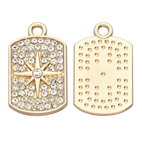 Pack of 20 Rhinestone Charms Gold Plated Pendants Pave Crystal Accessories for Necklace Bracelet Jewelry Making DIY Crafting - color: (The Star of Tarot)VID61001