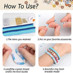 JMUQ 14 Strands Black Clay Beads Bracelet Making Kit, 5500 Flat Polymer Clay Heishi Beads for Friendship Bracelets Jewelry Making Kit with Letter Pearl Gold Spacer Beads for Women - color: black