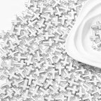 300pcs Cross Beads 12 * 16mm Silver Cross Bead Crosses Spacer Beads Bulk for DIY Crafting Necklace Bracelet Jewelry Making Keychain (Silver) - color: silver