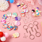 Craftdady Resin Plastic Miniature Food Snack Pendants Charms Ice Drink Juice Pendants Cute Bottle Fruit Keychain Charms Hang Ornament for DIY Craft Earring Bracelet Necklace Jewelry Making - color: Mixed Color Lollipop (48-56x27-29mm)