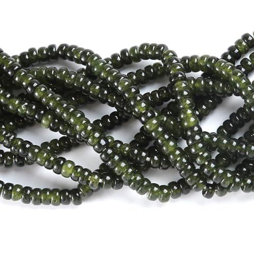 150PCS 2x4mm Natural Green Garnet Jades Stone Rondelle Beads Abacus Disk Stone Beads Round Loose Spacer Gemstone for DIY Bracelet Necklace Jewelry Making - color: Green garnet Stone, size: 2x4mm Abacus Disk