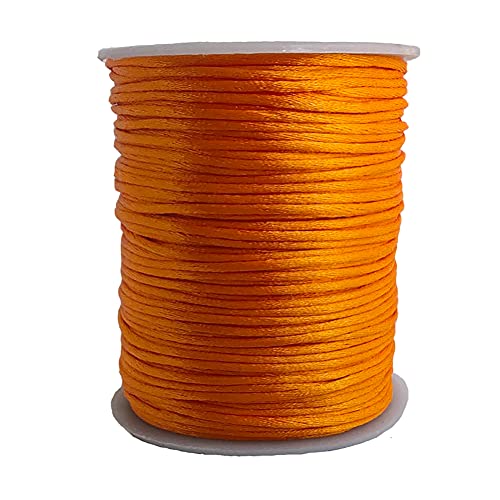 1.5mm Nylon Satin Cord Thread Beading String for Macrame Bracelets Chinese Knotting,Necklaces,Jewelry Making 109 Yards (Orange) - color: Orange, size: 1.5mm