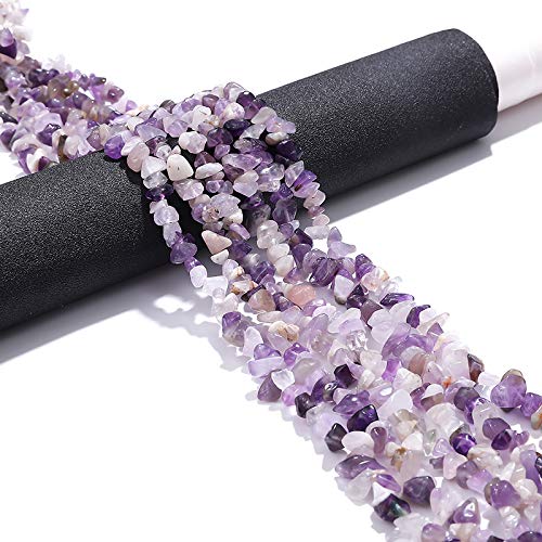 BEADIA Irregular Natural Amethyst Crystal Stone Loose Semi Gemstone Beads for Jewelry Making 5-8mm 80cm - color: Amethyst, size: 5-8mm 80cm