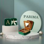Parima Back to school Plush Velvet Jewelry Box - Personalized Monogram Travel Jewelry Case Organizer Jewelry Boxes for Women Birthday Mom Friends Teen Girls Teenage Gifts Idea - Letter C, Green - size: C