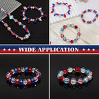 1000PCS Red Blue Glass Beads 4th of July Crystal Patriotic DIY Bracelets Beads for Jewelry Necklace Wristband Earring Key Chain Crafts Kit (Red, Blue, White) - color: Red, Blue, White