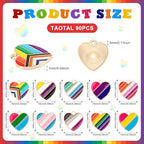SANNIX 90Pcs Pride Heart Charms Rainbow Heart Alloy Enamel Charms Stripe Pendant for Jewelry Making Charms Earring Necklace Bracelet Making Supplies - color: 10 color
