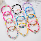 Friendship Bracelets Boho Stackable Bracelets for Women Surfer Heishi Clay Bead Bracelets Stretch Preppy Bracelets Colorful Boho Bracelets for Women - color: 12pcs cute animals