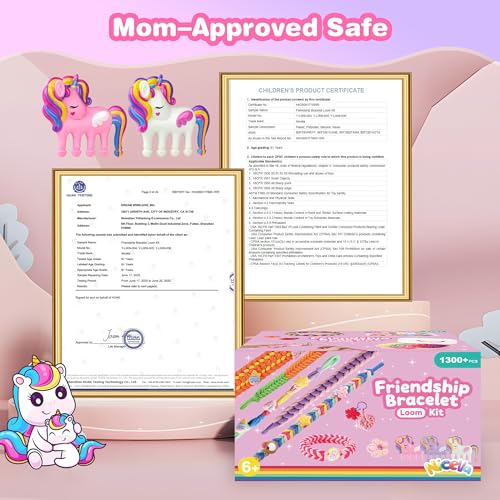 Rubber Band Bracelet Kit for Kids Girls Ages 6-12, 1300+ PCS DIY Craft Kits with 2 Weaving Comb & Organizer, Weaving Loom Kit Toys, Christmas Birthday Valentine Gifts for 7 8 9 10 11 12 Year Old