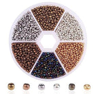 1 Box 3900pcs Mixed Color 2mm Glass Seed Beads-Small Round Spacer Loose Czech Beads for Jewelry Making Embroidery Accessories, (Metallic Gold) - color: Metallic Gold