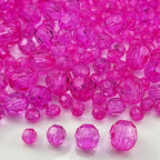 850pcs Acrylic Round Faceted Beads 6mm 8mm 10mm 12mm Faceted Round Spacer Beads for Bracelets Necklace Earring DIY Jewelry Making Craft(Rose Red) - color: Rose Red