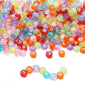LAIDANLA 1500PCS Acrylic Letter Beads Alphabet White Letters Transparent Colorful Round Bead 7×4mm for Jewelry Bracelets Necklaces Key Chains Making - color: D-White Letter Transparent Colorful Beads