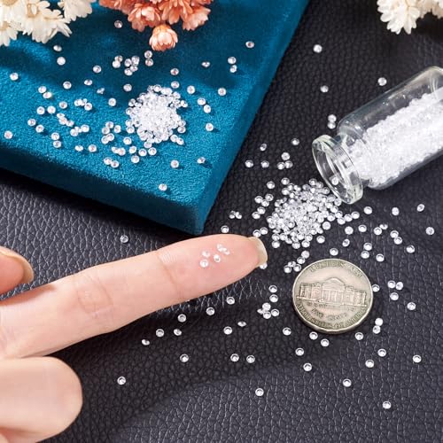 Fashewelry 1000Pcs Crystal Clear Cubic Zirconia Faceted Rhinestone Cabochons 2mm Mini Pointed Back Diamante Gems for Nail Art Craft Replacing Jewelry - color: Clear, size: 2mm-Zirconia