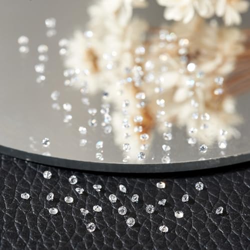 FASHEWELRY 500Pcs 1mm Cubic Zirconia Cabochons Tiny Rhinestone Clear Pointed Back Faceted Crystal Diamante for Nail Art Craft Replacing Jewelry Grade AAA - color: Clear, size: 1mm