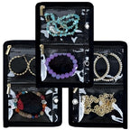 Travel Jewelry Organizer Case,Small Jewelry Bags Jewelry Storage Book Ring Binder with Clear Zipper Velvet Pouch for Traveling (Inner Pages,Black,3 PCS,Medium) - color: Inner Pages,Black,3 PCS,Medium