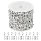 Kyutong Dainty Beaded Chain for Jewelry Making Silver Cable Chain Spool 304 Stainless Steel Chains Link for Women Men Making Jewelry Craft Finding Supplies - color: Cross Bead Silver