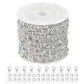 Kyutong Dainty Beaded Chain for Jewelry Making Silver Cable Chain Spool 304 Stainless Steel Chains Link for Women Men Making Jewelry Craft Finding Supplies - color: Cross Bead Silver