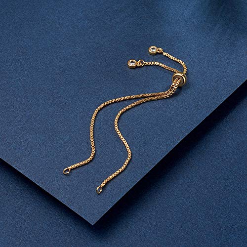 DanLingJewelry 10Pcs 18K Gold Plated Adjustable Slider Bracelet Slider Extender Chains with Cubic Zirconia for Jewelry Making - color: StyleⅢ-10 pcs-Golden