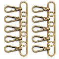 CRAFTMEMORE Snap Hook Swivel Push Gate Lobster Clasps Fashion Clips Purse Making FS10 Pack of 10 (Antique Brass, 1-1/4 Inch) - color: Antique Brass, size: 1-1/4 Inch