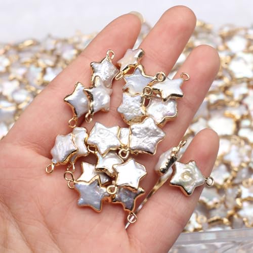 5 Pcs Natural Pearl Pendants Irregular Freshwater Pearl Pendant Charms for Jewelry Making Necklace Bracelet DIY Gift - color: star