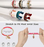Emibele Colorful Stretch Bracelet Stack Boho Beaded Bracelet Set Heishi Surfer Bracelet Stackable Y2K Trendy Jewelry Friendship Multiple Set Women Fans - style: Colorful 6 pieces