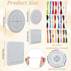 WEBEEDY Kumihimo Kit for Adults Beginners, Japanese Kumihimo Starter Kit Bracelet Beaded Braid Set Include 4 Pcs Square & Round Disk with 24 Thread for Beading & Bracelet Weaving Supplies