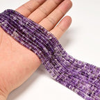 ICAI 2x4mm Natural Amethyst Rondelle Beads – Loose Gemstone Spacers for DIY Jewelry Making - color: Amethyst, size: 2x4