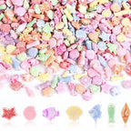 Augshy 700pcs Cute Acrylic Mini Shell Fish Starfish Beads for Party Decoration Making DIY Craft Accessories - style: Ocean Style