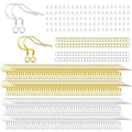 200 PCS 18K Gold Tone and Silver Earring Hooks 925 Sterling Silver Plated Hypoallergenic Ear Wires Fish Hooks with 100 PCS Clear Silicone Earring Backs and 100PCS Jump Rings for DIY Jewelry Making… - color: 18K Gold and Silver
