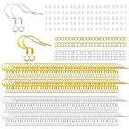 200 PCS 18K Gold Tone and Silver Earring Hooks 925 Sterling Silver Plated Hypoallergenic Ear Wires Fish Hooks with 100 PCS Clear Silicone Earring Backs and 100PCS Jump Rings for DIY Jewelry Making… - color: 18K Gold and Silver