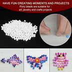 HARFINGTON 2000Pcs Tiny Glass Beads 6/0 4mm Loose Mini Round Small Beads Bulk for Necklaces Bracelet Earring Rings Jewelry Making, Dark Blue/White - color: Dark Blue/White