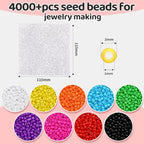 IOOLEEM Clear Seed Beads, 4000+ pcs 3mm Glass Beads for Jewelry Making & Bracelets Making - color: Clear, size: 3mm / 4000pcs