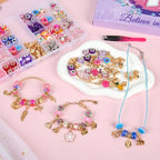 Uniartfy Charm Bracelet Making Kit, 305 Pieces Jewelry Making Kit Supplies for Girls 8-12, Birthday Gifts, DIY Arts Crafts for Teens Women Kids Ages 5 6 7 8 9 10 11 12 Years Old with Organizer Box - color: Gold