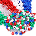 Red White Blue Green Pony Beads for Bracelets Christmas Beads for Friendship Bracelets 1000 Pcs Independent Day Plastic Beads for DIY Necklace Jewelry Making Supplies - color: Red White Blue Green Transparent