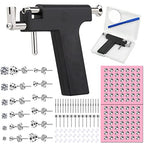 Professional Ear Piercing Gun Kit, Reusable Piercing Gun with Stainless Steel Piercing Earrings Studs, Crystal Earrings for At Home Salon Earlobe Cartilage Helix Tragus Piercing Tool Kit - color: Black